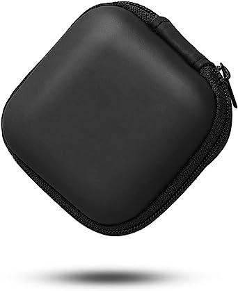 Earbud Case Earphone Carrying Case Portable EVA Headphone Case Storage Bag Organizer or Earphone, Earbud, Earpieces, SD Memory Card, Camera Chips (Black)