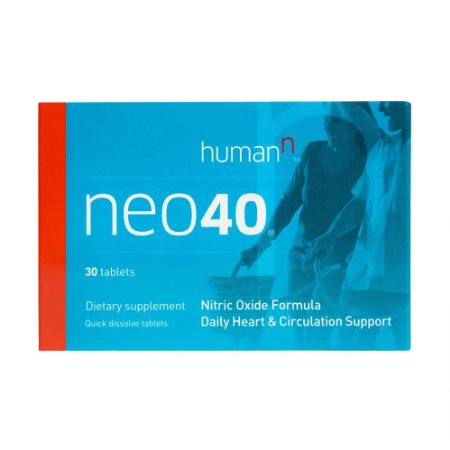 Neo40, Daily Heart and Circulation Support, Nitric Oxide Formula, Dietary Supplement, Quick Dissolve 30 Tablets
