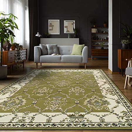 Superior Stratton Collection Area Rug, 8mm Pile Height with Jute Backing, Luxurious French Traditional Aubusson Rug Design, Fashionable and Affordable Woven Rugs - 5' x 8' Rug