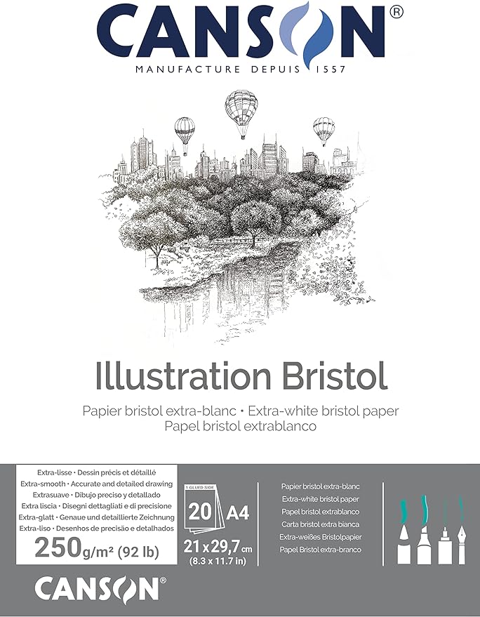 CANSON Illustration Bristol A4 250gsm 20 Sheets Bristol Pad