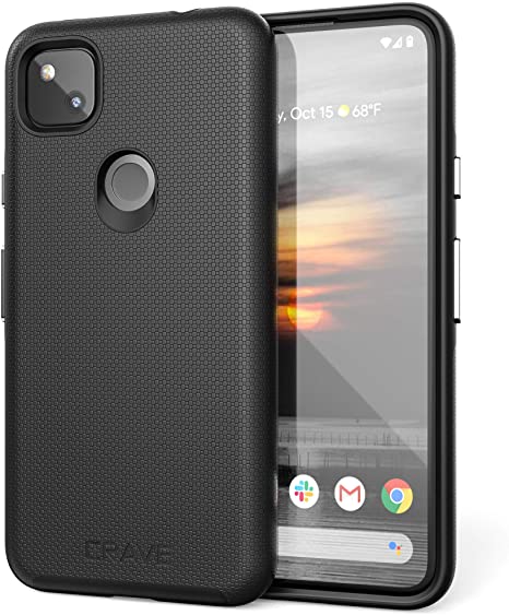 Crave Pixel 4a Case, Dual Guard Protection Series Case for Google Pixel 4a - Black