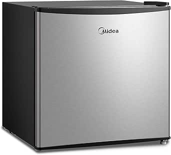 Midea MERM17S1AST Cu.ft Mini Fridge Compact Refrigerator, 1.7 Cubic Feet, Silver