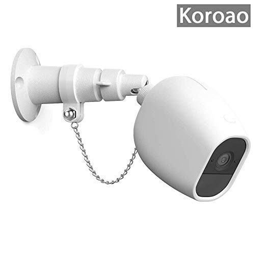 Koroao Security Outdoor Mount for Arlo Pro Arlo Pro 2 with Anti-Theft Chain,Silicone Protective Case-Extra Protection for Your Arlo Camera (White)