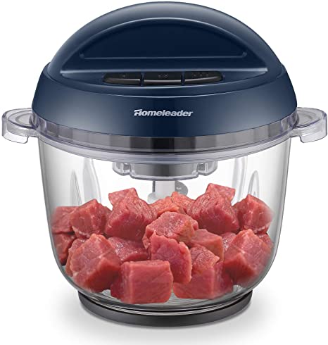 Homeleader Food Chopper, 10 Cup Electric Food Processor, 3L Large Size BPA-Free Glass Bowl Blender Grinder with 3 Speeds for Meat, Vegetables, Fruits and Nuts, 400W