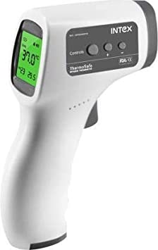 Intex Non-contact FDA Approved Digital Infrared Thermometer Temperature Gun -32°C to 42°C(89.6-109.4℉) with LCD Display (white grey)