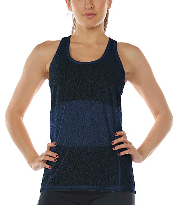 icyzone Workout Racerback Tank Tops for Women - Womens Activewear Tops, Yoga Athletic Muscle Tanks