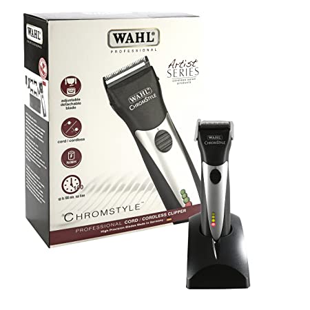 WAHL Professional Artist Chromstyle Pro Cord/cordless Clipper for Men, Silver/black