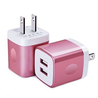 iPhone Charger Case, USB Charging Block Plug, FiveBox 2-Pack Dual Port Wall Charger Brick Box 2.1A Fast Phone Charger Cube Base Station for Apple iPhone X/8/7/6/6s/7 Plus, Samsung S8 S7 S6, Android