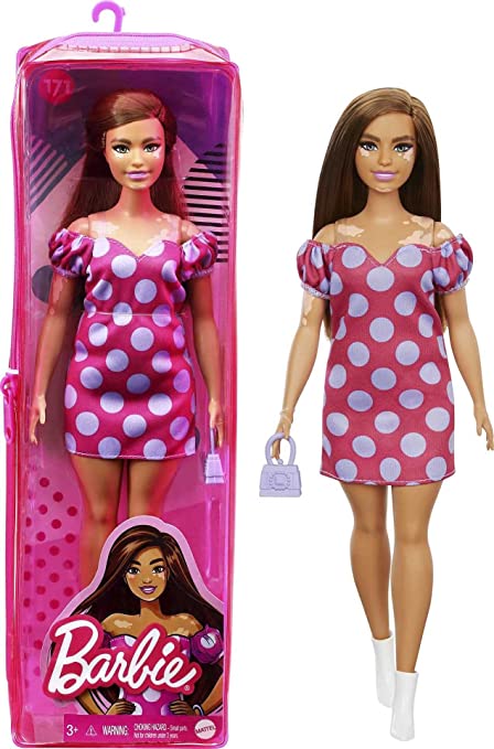 Barbie Fashionistas Doll # 171, with Polka Dot Dress, Toy for Kids 3 to 8 Years Old