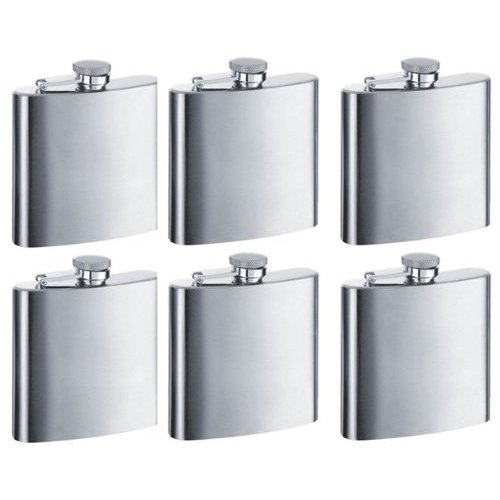 Gifts Infinity Personalized Set of 6 8oz Stainless Steel Groomsman Flask - Engraved