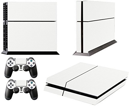 Skins for PS4 Controller - Decals for Playstation 4 Games - Stickers Cover for PS4 Console Sony Playstation Four Accessories PS4 Faceplate with Dualshock 4 Two Controllers Skin - White