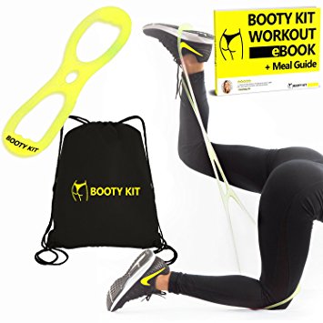 Booty Kit Belt Resistance Training Band Workout System- Build Firm, Sculpted Brazilian Butt Lift with Ease. Big Strong Comfortable Band works Glutes, Tones, and Enhances Bottom. Active Bag and eBook