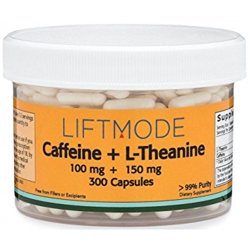 Caffeine 100mg   L-Theanine 150mg Capsules (300 count) Pills / Capsules | #1 Value for Money #Top Nootropic Stack Supplement | Weight Loss, Pre Workout, Natural Fat Burner, Best Energy Pill - FBA