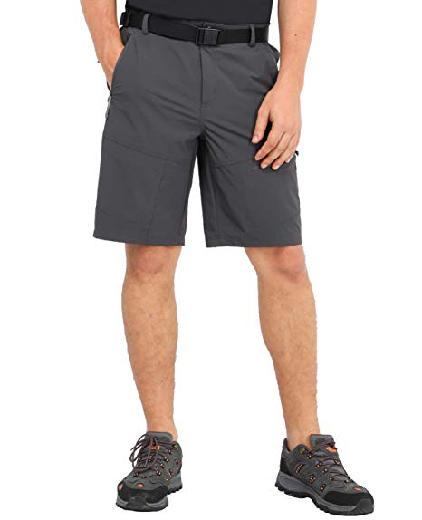 MIER Men's Stretch Tactical Shorts Lightweight Outdoor Cargo Shorts with 5 Zipper Pockets, Quick Dry and Water Resistant