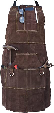 CHALLENGER Suede Leather Heavy-Duty All-Purpose Workshop Multi Pocket Apron 231TS01