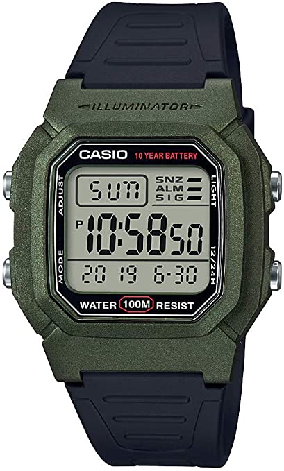 Casio Men's W-800HM-3AVCF Classic Digital Display Quartz Black Watch