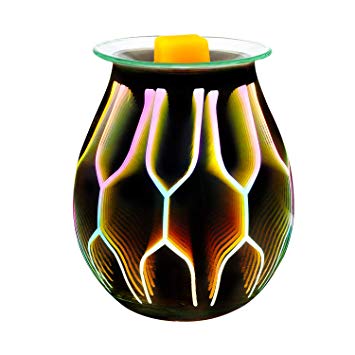 COOSA Electric Candle Warmer - Melts Scented Fragrances Wax Tart Cubes Burner - 3D Art Glass Design for Aromatherapy