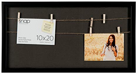 Snap 10x20 Shadow Box Clip Frame, 10 inches x 20 inches, Black