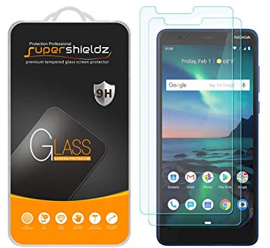 (2 Pack) Supershieldz for Nokia 3.1 Plus (US Cricket Wireless Version) Tempered Glass Screen Protector, Anti Scratch, Bubble Free