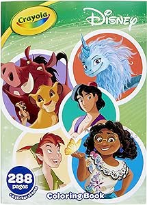 Crayola 288pg Disney Animation Coloring Book with Sticker Sheets, Gift for Girls & Boys, Ages 3