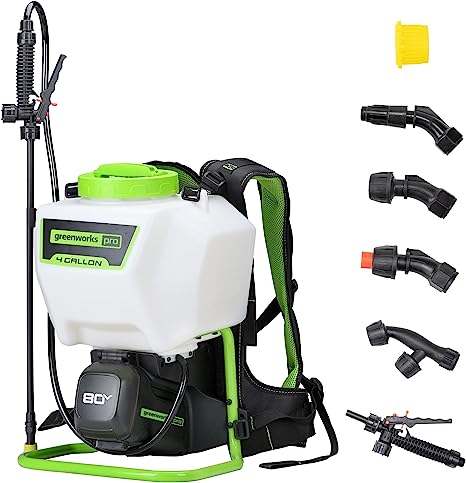 Greenworks 80V Backpack Sprayer 4 Gallon,Battery Powered 70PSI Backpack Sprayer. for Weeding, Spraying, Pest Control. Tool Only