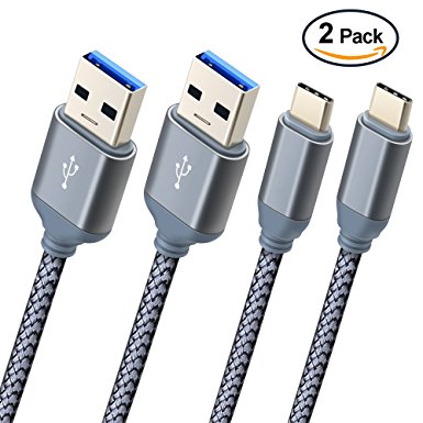 USB C Cable(2Pack 6.6FT),COOYA Type C Cable Long Nylon Braided Durable Cable USB Type C to USB A 3.0 Fast Charging Cable for Samsung Note 8,Galaxy S8 Plus,LG V20,G5,HTC 10,Moto Z,Nintendo Switch