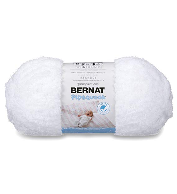 Bernat Pipsqueak Big Ball Yarn, 8.8 oz, Gauge 5 Bulky, Whitey White