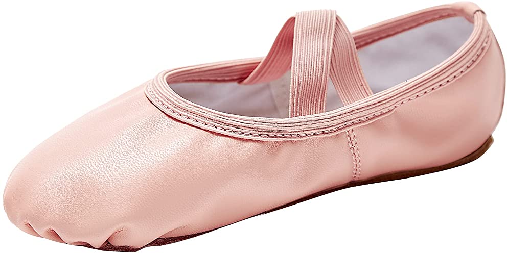 Stelle Girls Ballet Dance Shoes for Toddler/Little Kid/Big Kid/Boy, Full Sole No-Tie Ballet Slippers