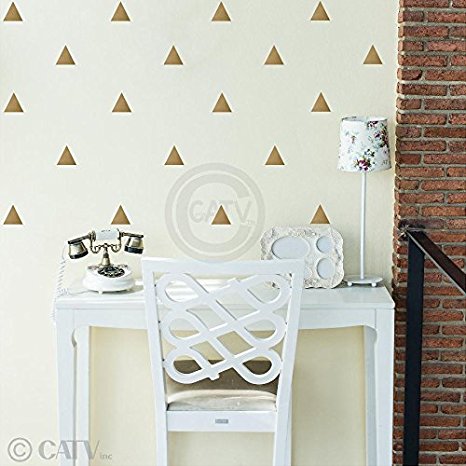 Triangle wall pattern vinyl decal stickers (Gold, 3x3 set of 92)