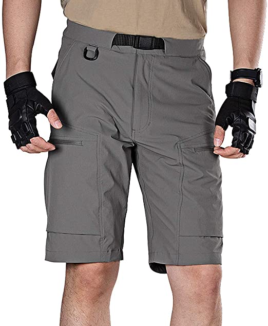 FREE SOLDIER Men's Lightweight Breathable Quick Dry Tactical Shorts Hiking Cargo Shorts Nylon Spandex