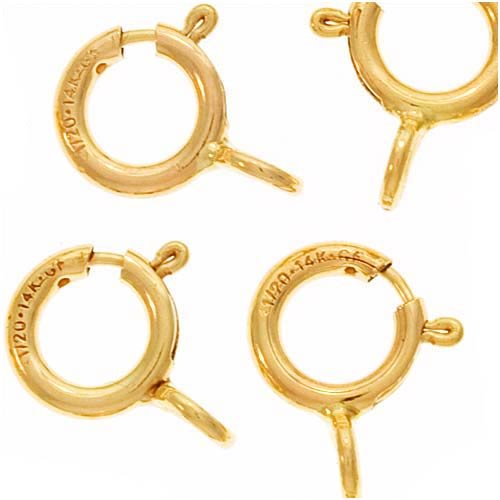 25 14k Gold-filled Spring Ring Round Clasps Closed Ring 5mm (25)