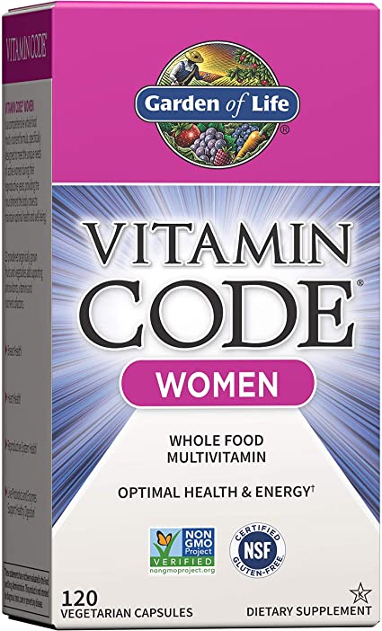 Garden of Life Multivitamin for Women, Vitamin Code Women's Multi - 120 Capsules, Whole Food Womens Multi, Vitamins, Iron, Folate not Folic Acid & Probiotics for Womens Energy, Vegetarian Supplements