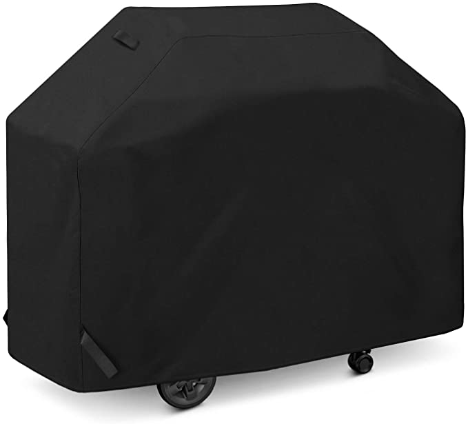 SunPatio Barbecue Gas Grill Cover 60 Inch, Outdoor Heavy Duty Waterproof BBQ Cover, FadeStop, All Weather Protection for Weber Char-Broil Nexgrill Grills and More, Black