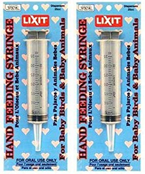 Lixit Hand Feeding Syringe, 35cc (2 Pack)