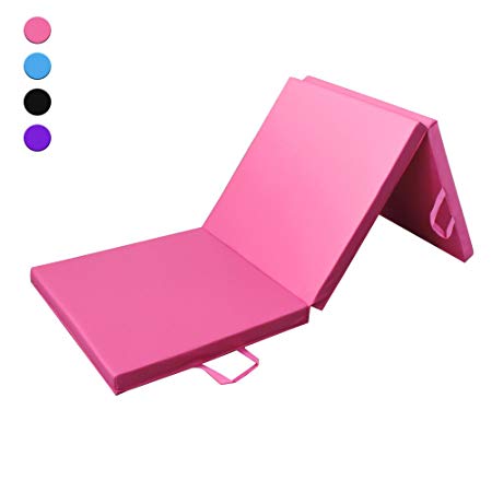 Prime Selection Products Tri Folding 180cm Gymnastics and Exercise Mat for Home Gym; 180cm (6ft) Long, 60cm (2ft) Large, 5cm (2in) Thick