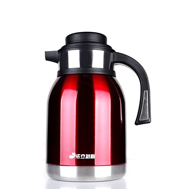 Haehne Food Grade Quality PP Flasks 304 Stainless Steel Vacuum Jug - 1.5 Litres - Red