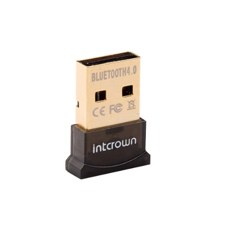 Intcrown USB Bluetooth 4.0 Micro Adapter Compatible for Windows 10,8.1,8,7 Classic Bluetooth and Stereo Headset