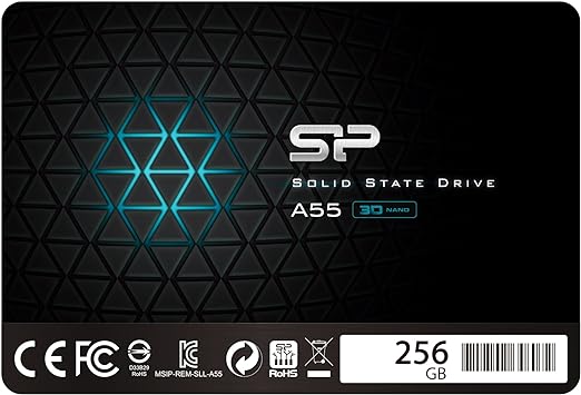 Silicon Power 256GB SSD 3D NAND A55 SLC Cache Performance Boost SATA III 2.5" Internal Solid State Drive SU256GBSS3A55S25AH