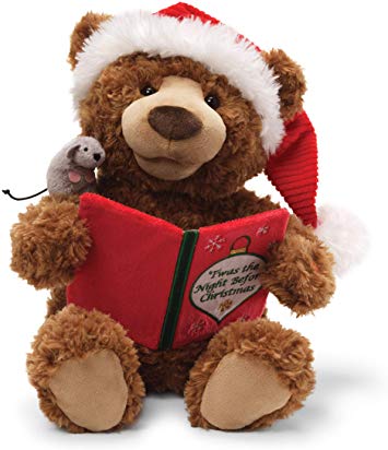 GUND Storytime Teddy Bear Animated Holiday Stuffed Animal Plush, 13"