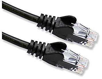 rhinocables Black Cat5e Ethernet RJ45 High Speed Network Cable Lead Cat 5e 12cm to 20m (.25m)