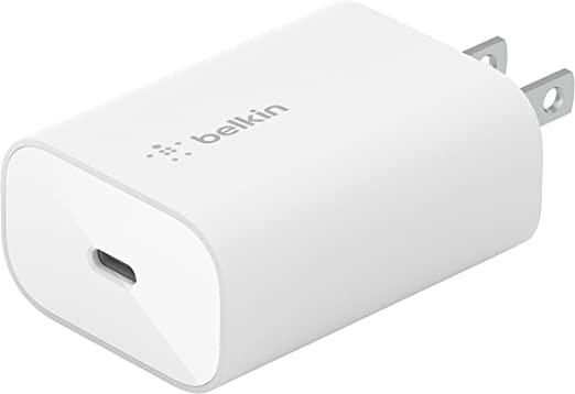 Belkin 25W Power Delivery USB C PPS Wall Charger, USB Type C PD Power Adapter PPS Enabled Fast Charger for iPhone 12, 12 Pro, 12 Pro Max, Mini, Galaxy S20, Ultra, Note 20, Galaxy Tab, iPad and More