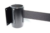 Retractable Wall Barrier 96L Black Belt With Tuff Tex Black Finished