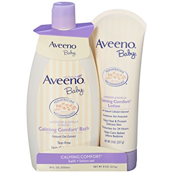Aveeno Baby Calming Comfort Bath   Lotion Set, Baby Skin Care Products, 2 Items