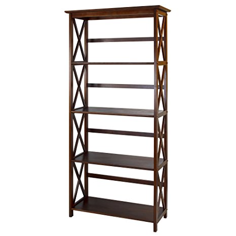 Casual Home 324-54 Montego 5-Tier Bookcase, Walnut