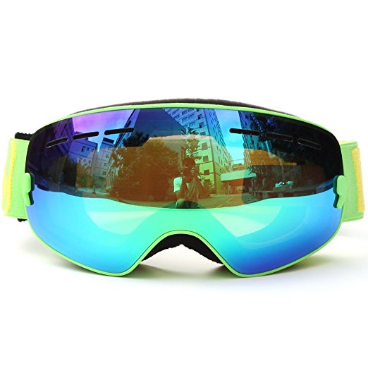 Docooler Children Ski Snowboard Skate Goggles with Wide Spherical Lens Anti-fog UV400 Protection for Girls Boys