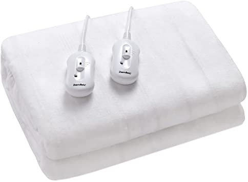 Dreamaker Dual Control Washable Electric Blanket | Fully Fitted Heated Underblanket with Overheat Protection | Lightweight, Washable, Adjustable 3 Heat Settings with LED Display, 2 Detachable Controller - 6 Sizes (Queen)