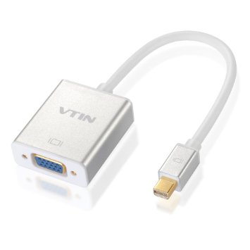 Vtin Gold Plated Mini DisplayPort to VGA (Thunderbolt Port Compatible) Male to Female Adapter in Aluminum Alloy Shell