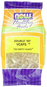 Now Foods Veg-Capsules Double "00" Empty Capsules, 750-Count