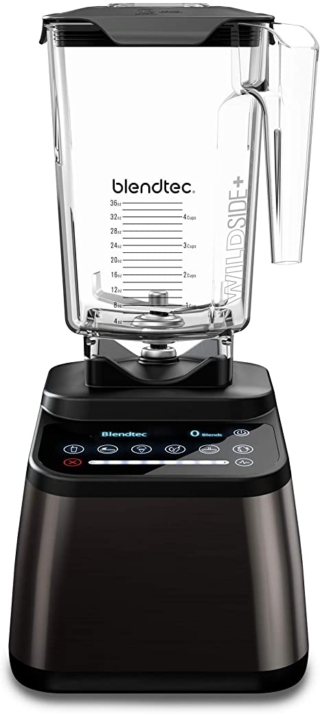 Blendtec Designer 725 Blender - WildSide  Jar (90 oz) - Professional-Grade Power - Self-Cleaning - 6 Pre-Programmed Cycles - 100-Speeds - Sleek and Slim - Gunmetal