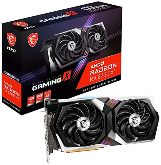 MSI Radeon RX 6700 XT Gaming X 12G GDDR6 16 Gbps Memory - 3xDP, HDMI, PCIE4.0 - RX 6700 XT Gaming X 12G